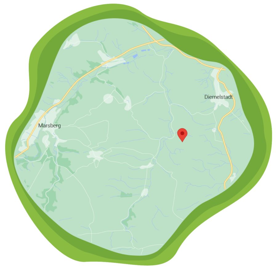 Karte der Aufforstungsflächen im Sauerland